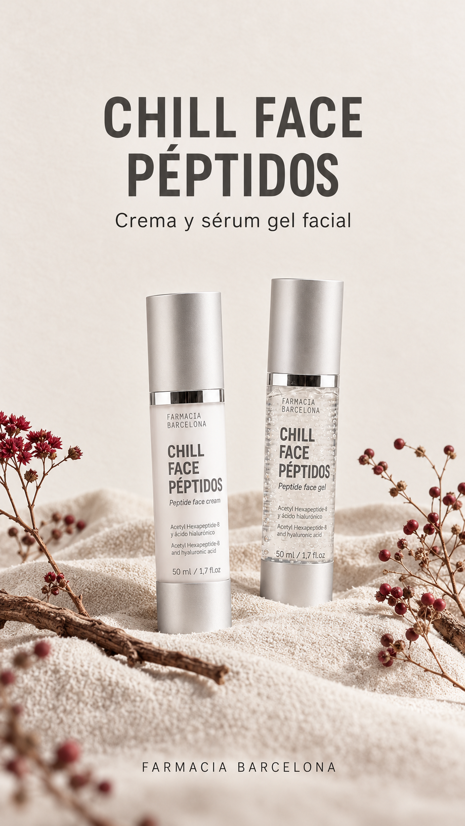 Chill Face Péptidos — Crema y sérum gel facial